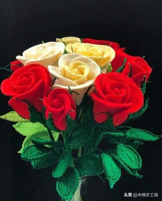七种玫瑰花的钩编步骤,浪漫永不凋零的玫瑰花折纸