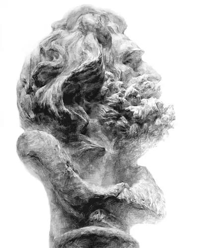 一眼惊艳的素描画,一眼望不到尽头的路素描画