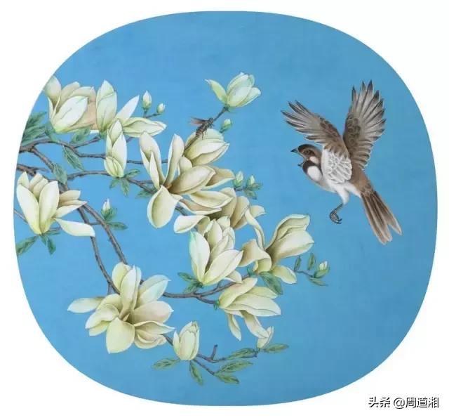 宋人工笔花鸟临摹步骤,工笔花鸟玉兰的画法