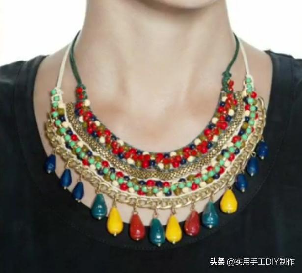 民族风毛衣链高档项链女挂饰品,羊绒衫的手工编织女