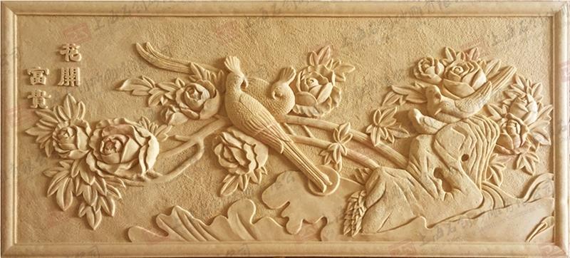 中国浮雕雕刻,砂岩板材雕刻浮雕