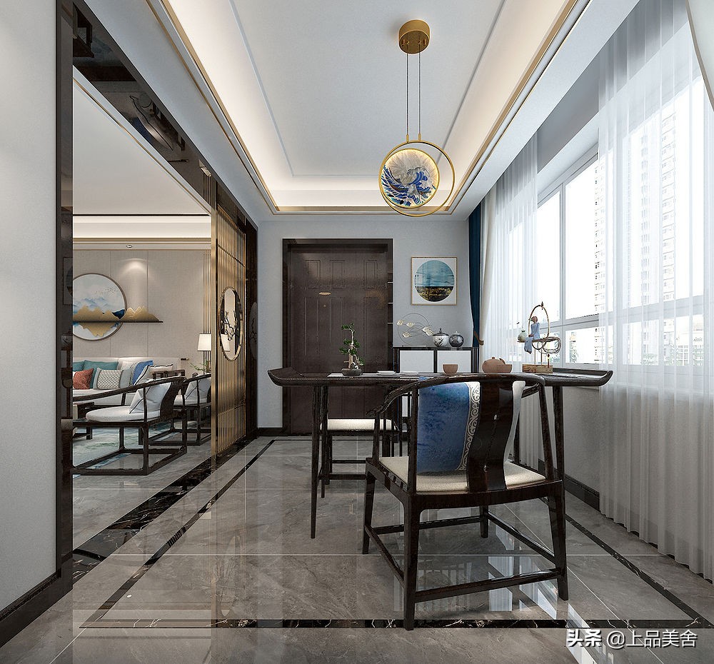 140平最新中式风格装修全屋效果图,140平中年夫妻装修简美风格