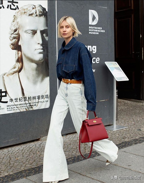 宋佳白色裤子穿搭,宋佳牛仔裤穿搭图