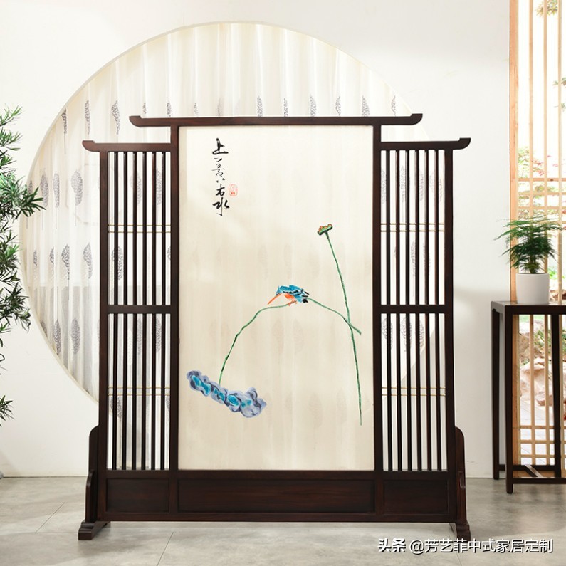 家居实木屏风,新中式实木屏风隔断