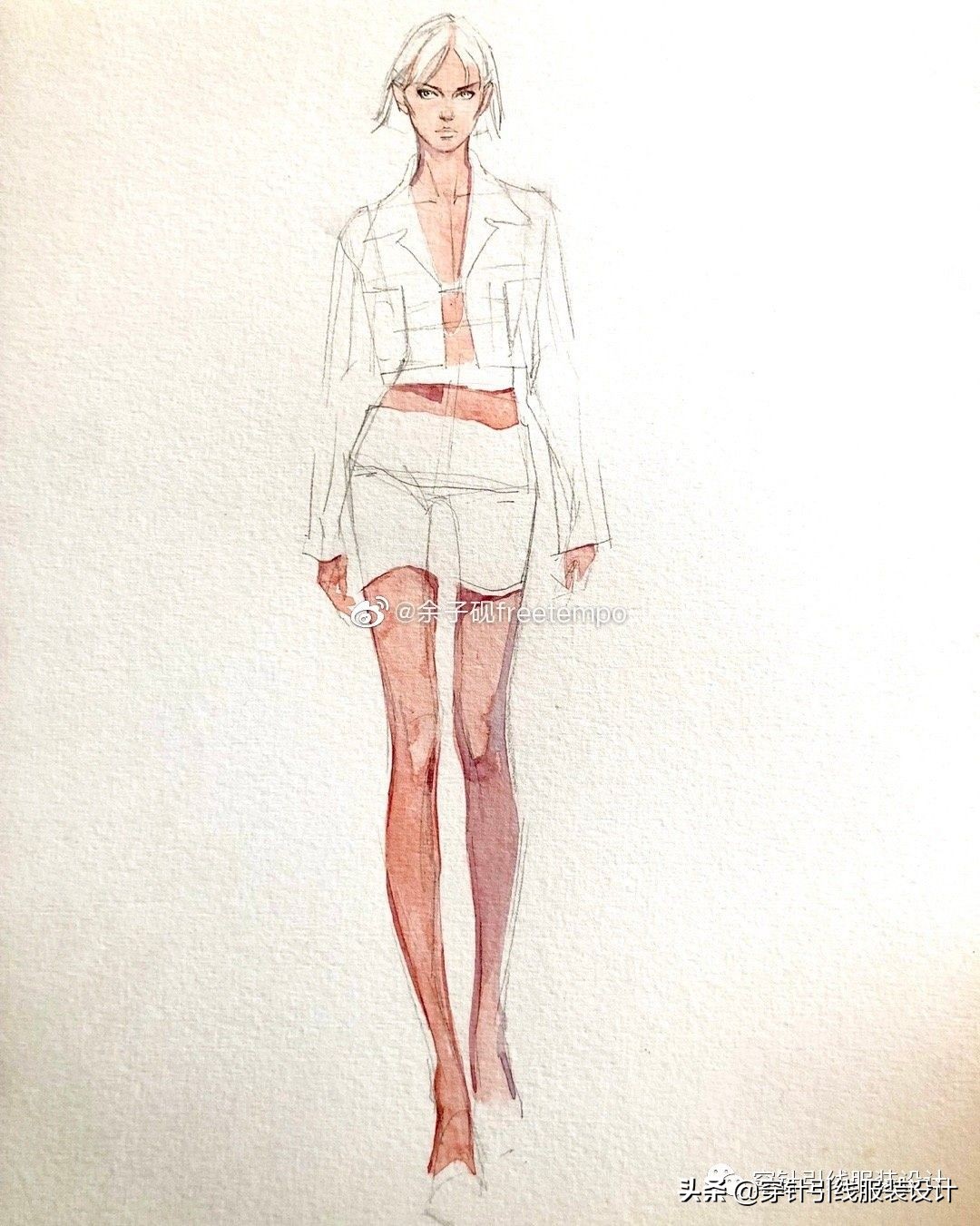 礼服服装效果图手绘,西装手绘服装效果图