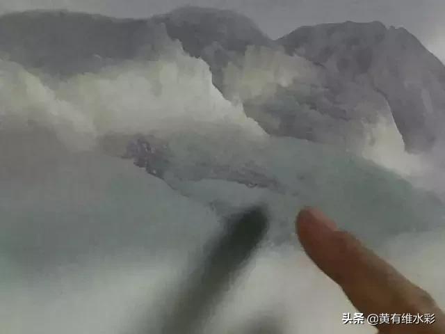 水彩画山风景入门,远山画法入门教程