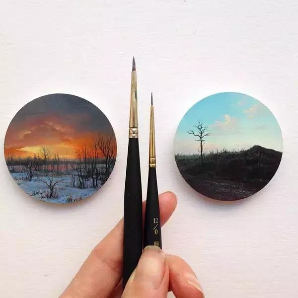 去艺术馆旅游回来画一幅画,油画风景随身带