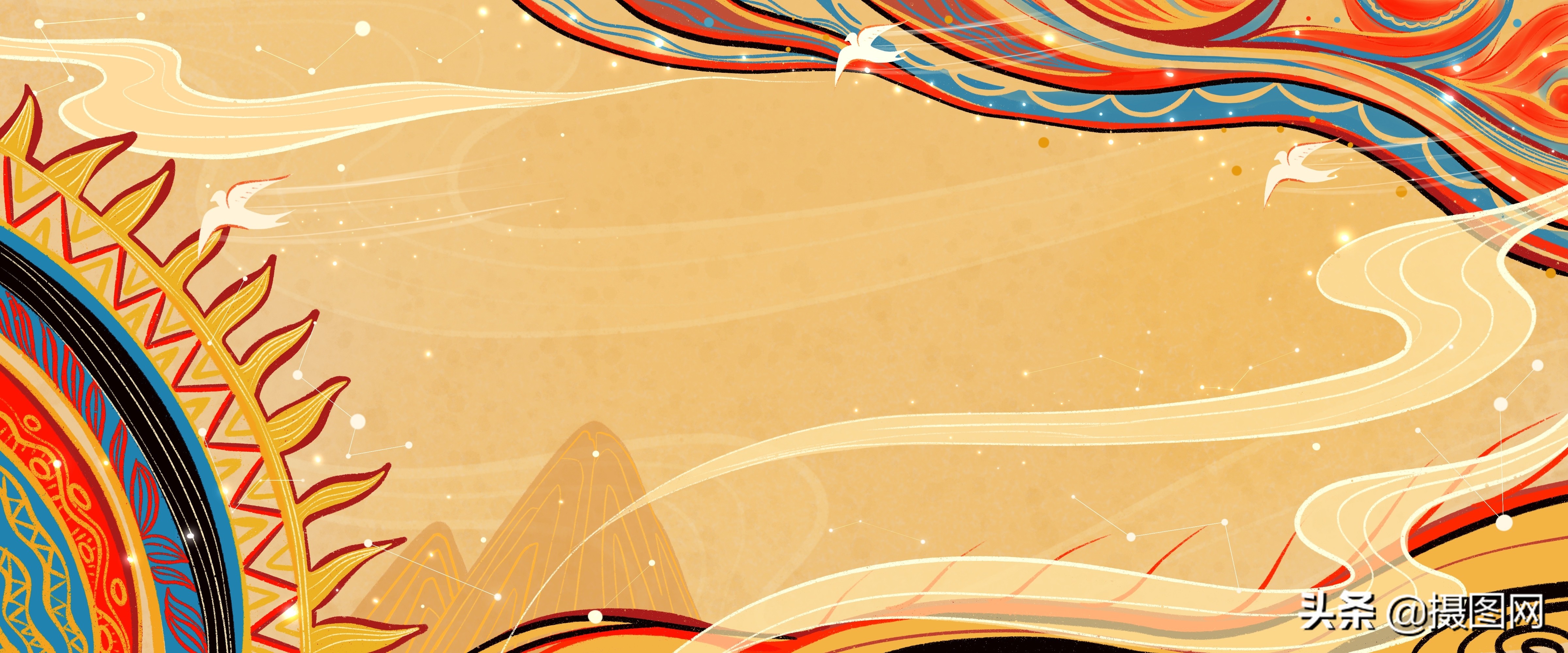 中国风底纹古典素材,国潮插画中国风元素