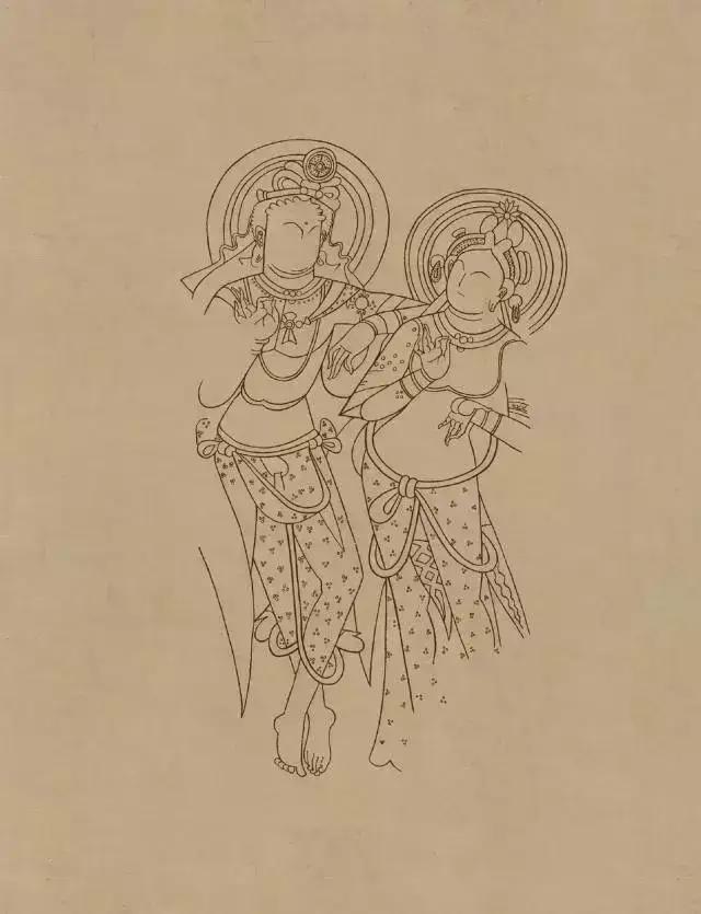 敦煌画线稿描摹,敦煌壁画白描勾线教程