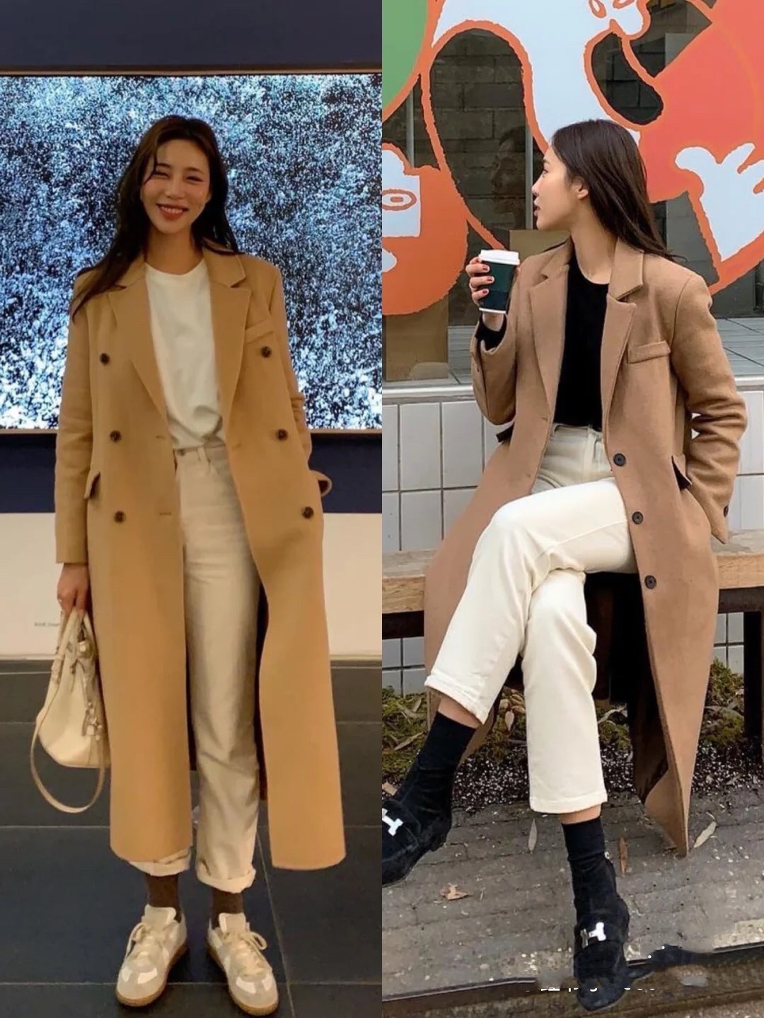 韩国女生大衣穿搭教程,韩国女生冬天怎么穿