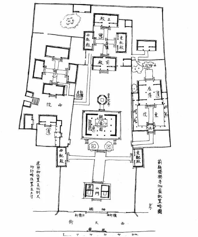 梁思成蓟县独乐寺,梁思成在独乐寺照片