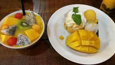 逛曼谷火车头夜市芒果西施,逛曼谷百丽宫美食中心