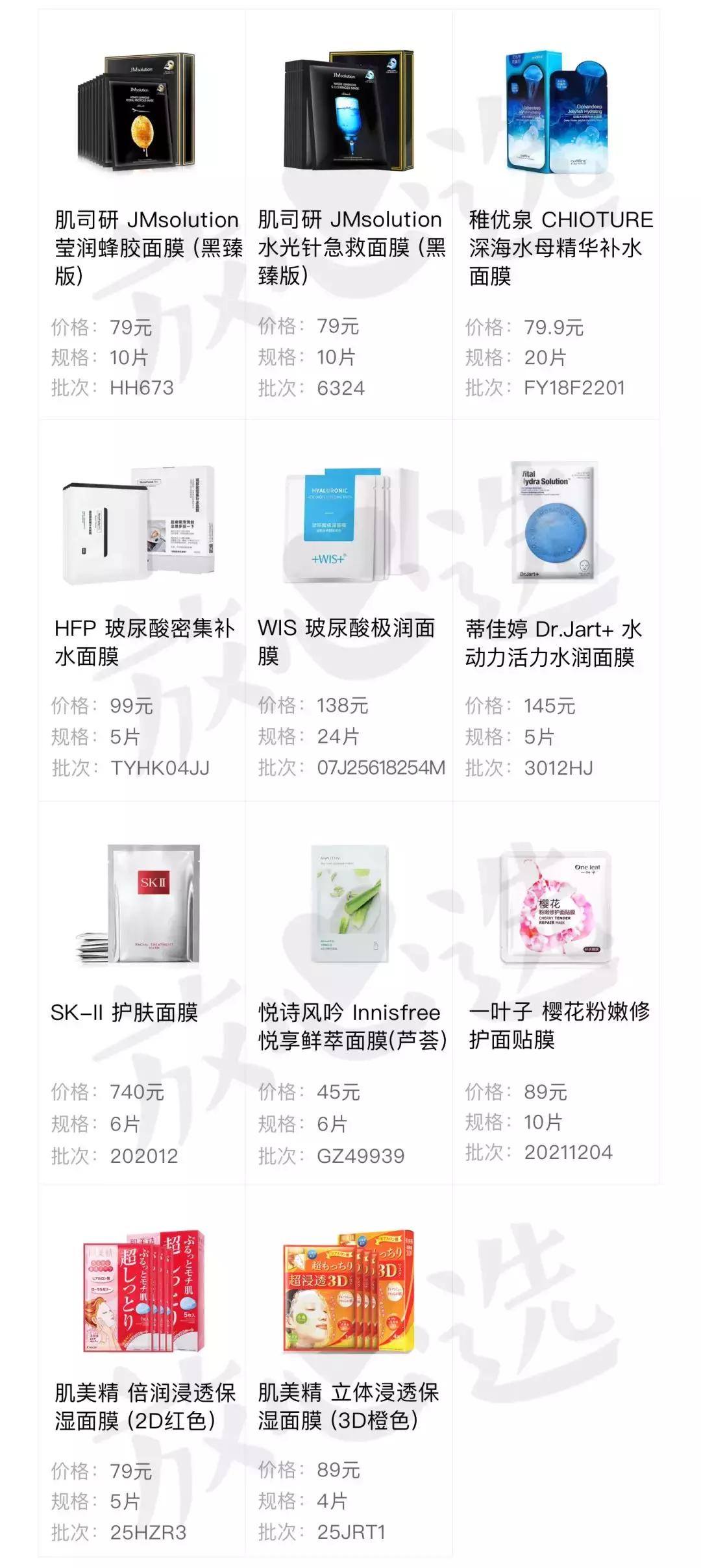 16款网红面膜对比测评,10款最好用面膜测试