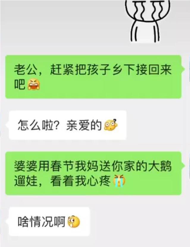 奶奶用大鹅玩娃,奶奶用大白鹅带娃