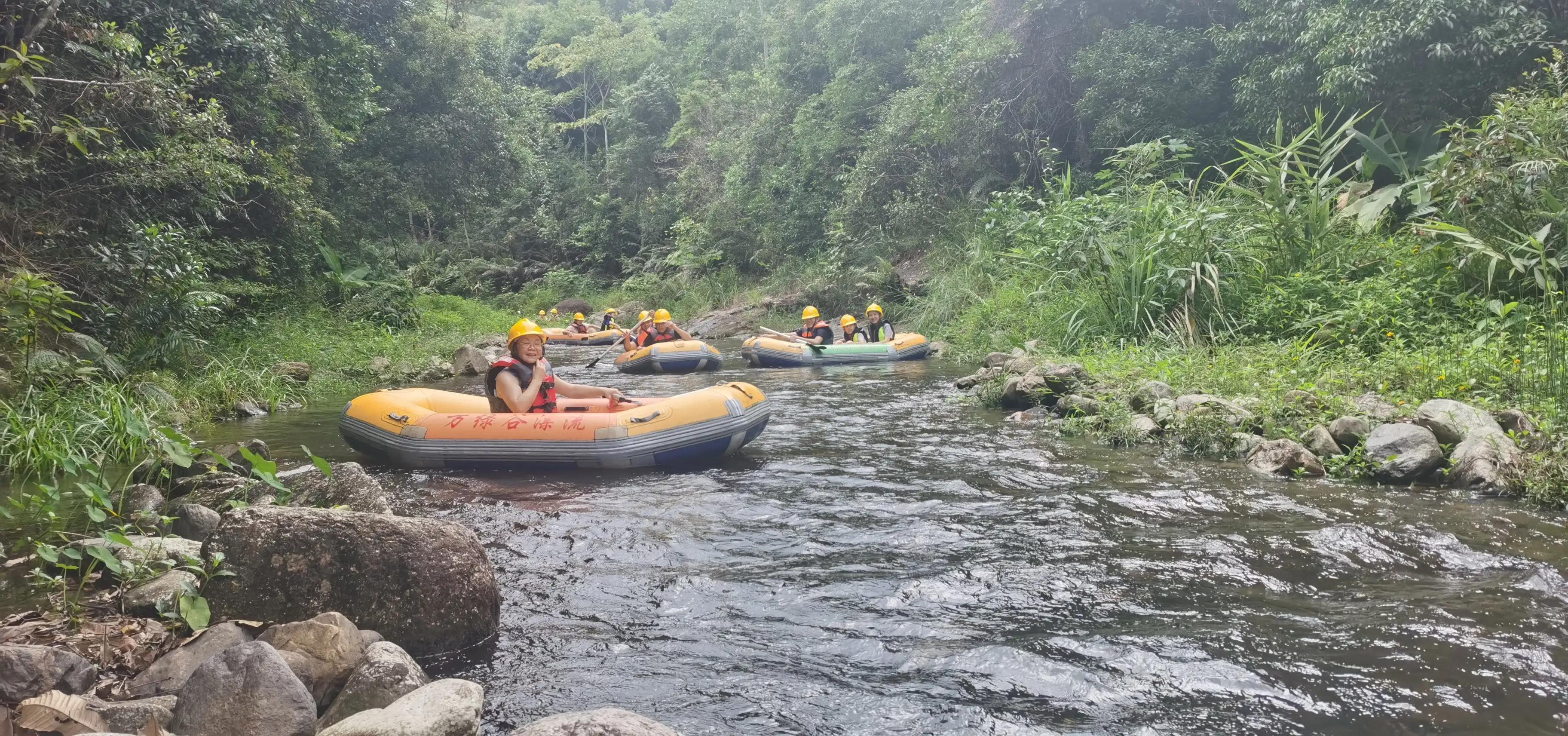 河源万绿湖漂流和桂山漂流,河源万绿谷空中漂流二日自由行