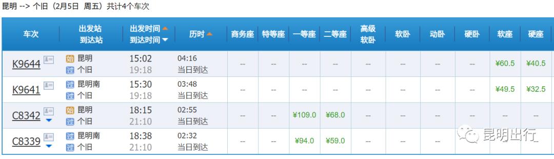 个旧高铁到昆明南站如何购买票,个旧市至昆明动车票价