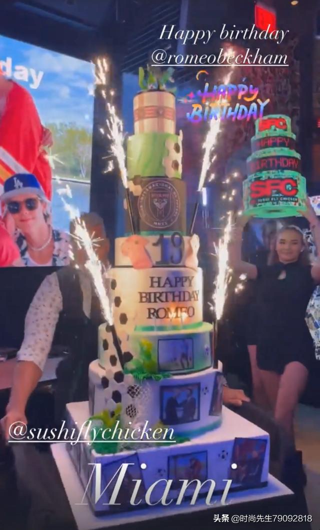 贝小七和贝克汉姆生日,贝克汉姆晒合照小七搂爸爸好有爱