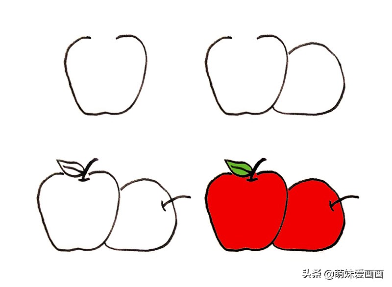 画食物甜品和水果零食简笔画,水果简笔画大全100幅呆萌可爱