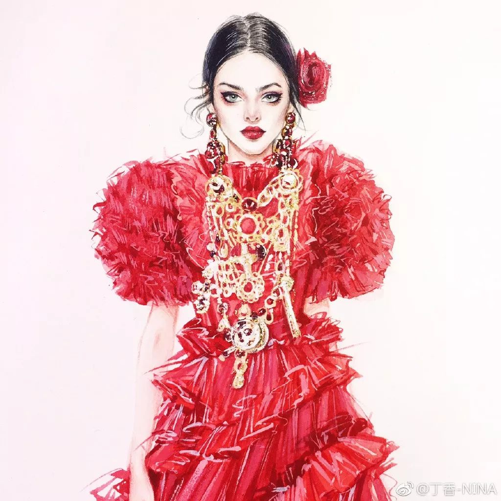 礼服怎么画好看仙气用彩铅,马克笔和彩铅裙子上色教程