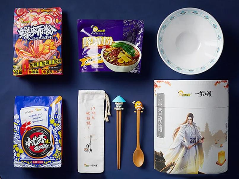 螺蛳粉包装设计效果图,特别好看的螺蛳粉包装