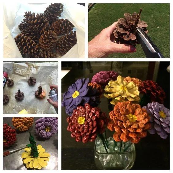 关于神奇的大自然的手工制作,100种松塔手工制作欣赏