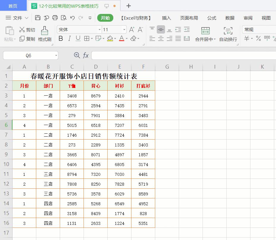 12条职场人最常用的WPS表格技巧，建议收藏备用
