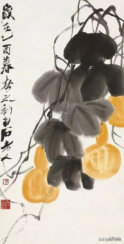 齐白石葫芦作品,齐白石葫芦寓意