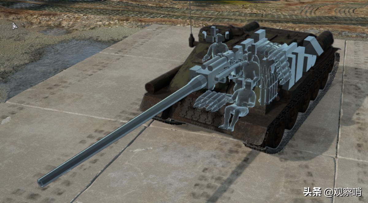 su-100反坦克炮,su100坦克歼击车二战生产多少辆