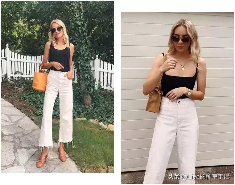 2019小白裤这样穿时髦优雅又简单,2019流行的小黑裤
