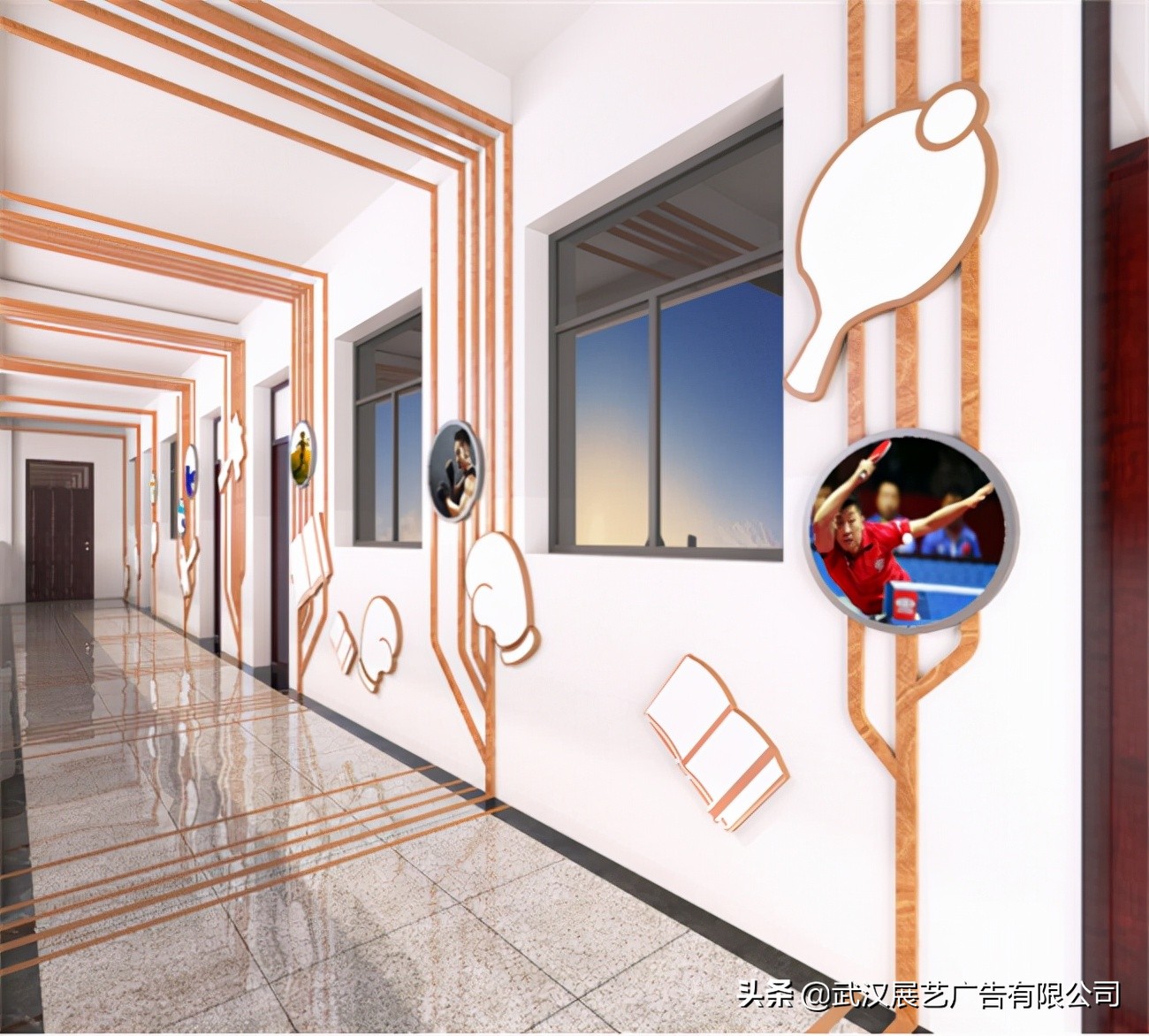 小学校园走廊设计效果图,高考教室走廊布置设计