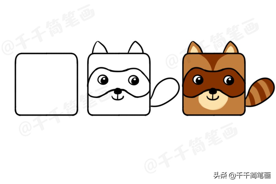 100个动物简笔画老虎,用圆形画各种小动物简笔画