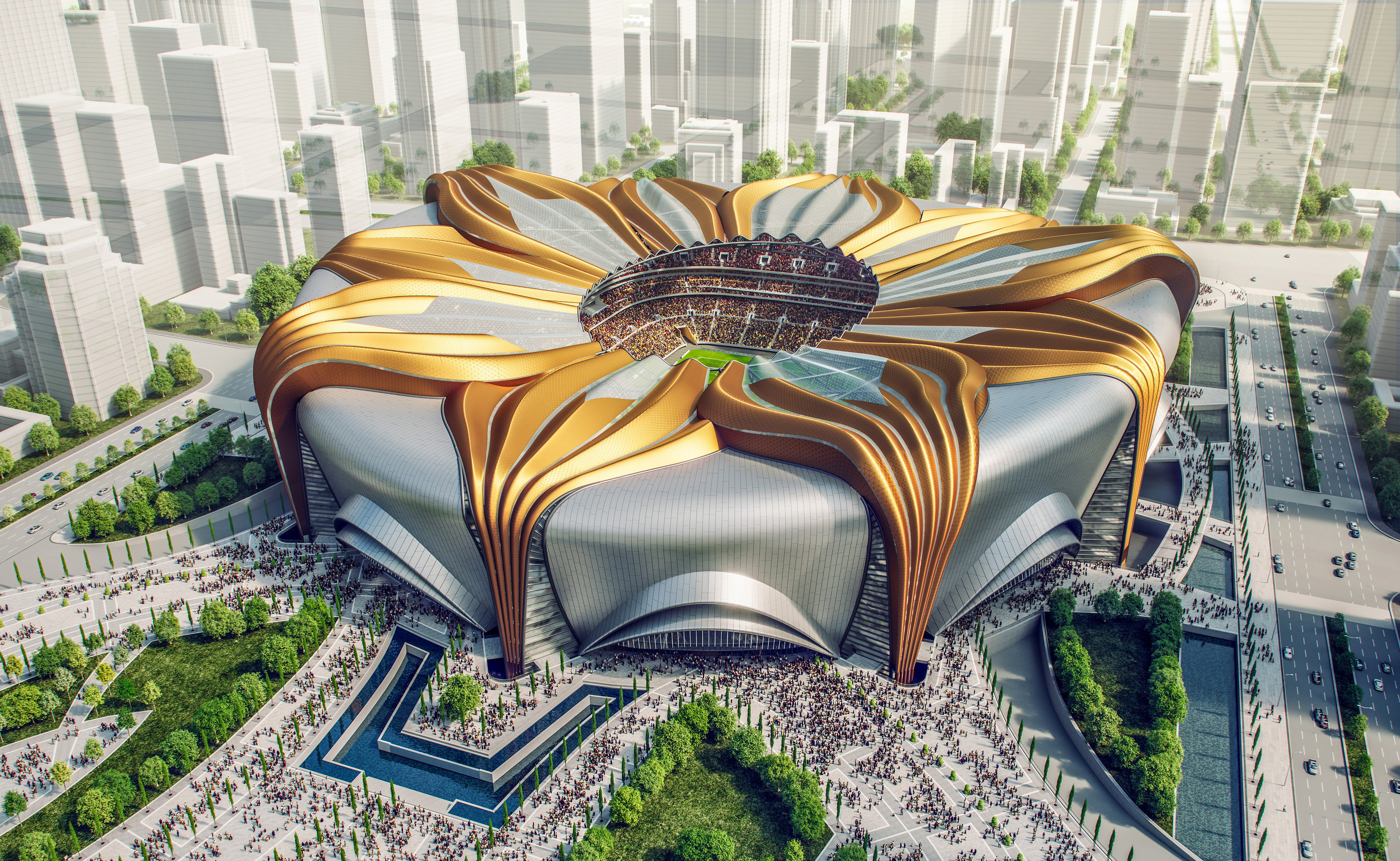 恒大新球场六个设计方案,恒大球场六套设计图