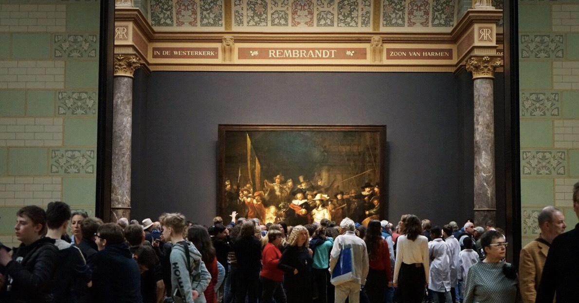 荷兰郁金香与风车画,风车郁金香丙烯画