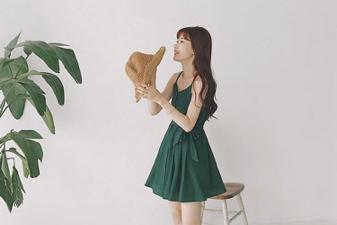 气质系带连衣裙,气质系带收腰连衣裙