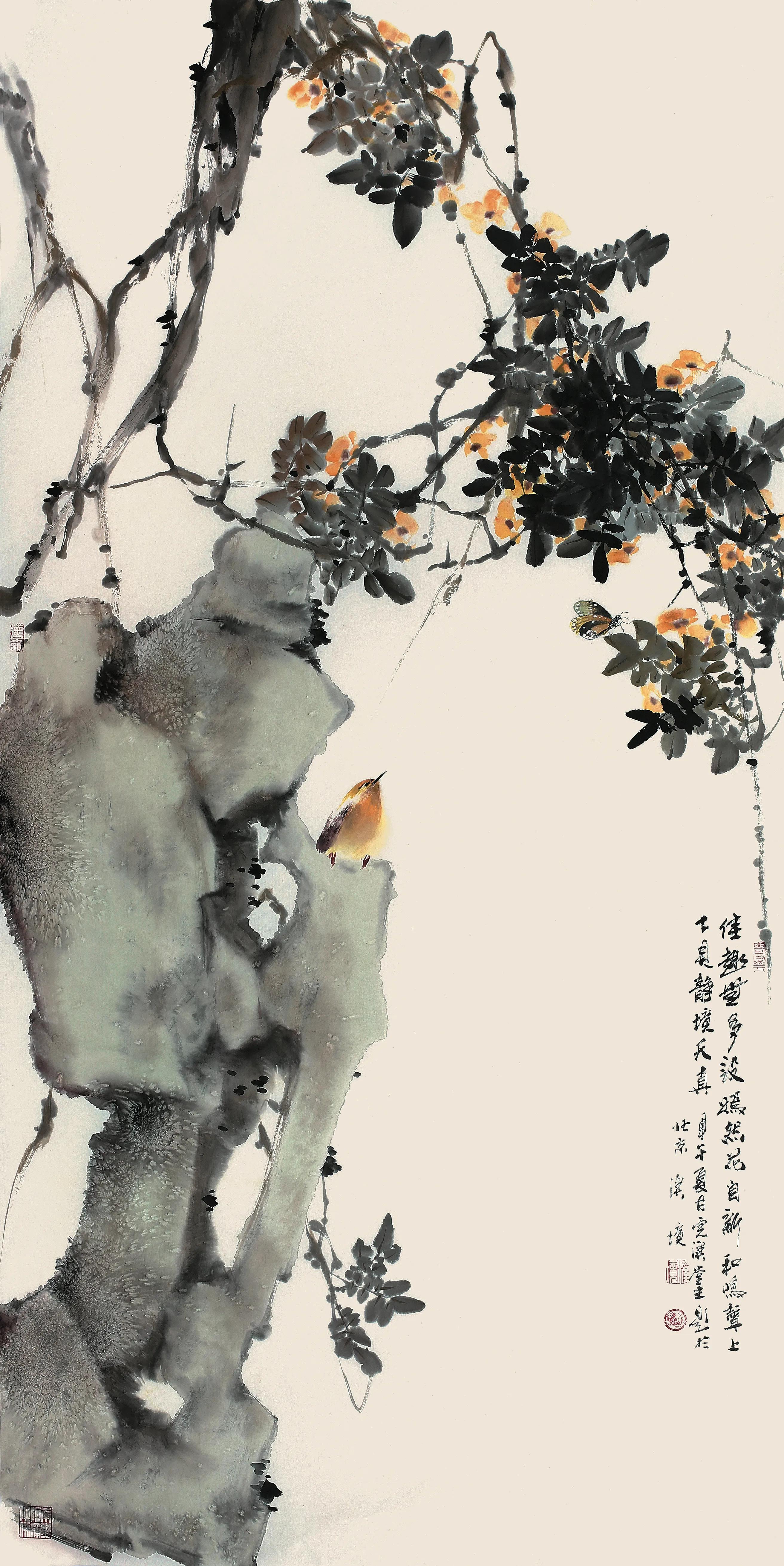 李溪境画作价格,李溪镜花鸟作品