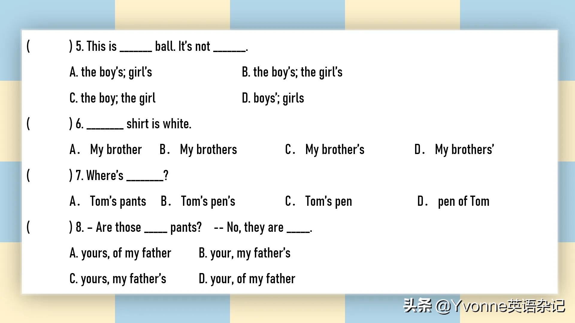 英语语法不可数名词,名词所有格英语语法