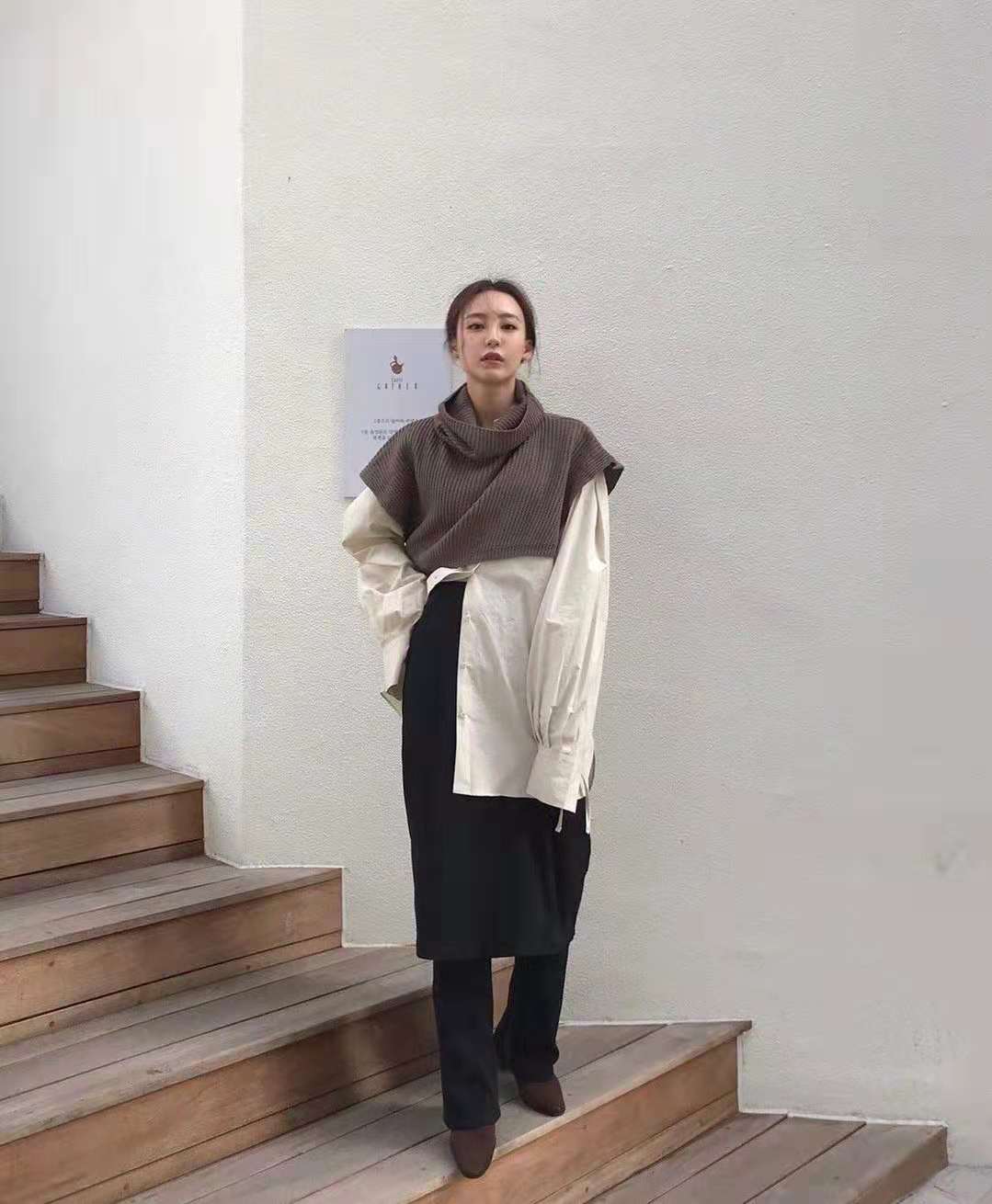 冬季丝袜卫衣穿搭高级感,卫衣女ins宽松慵懒风高级感