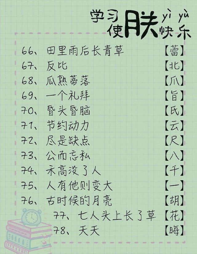猜字谜大全儿童7到10岁,100个经典的猜字谜快来尝试哦