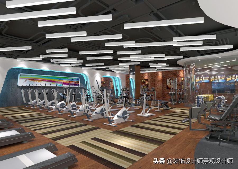 公司健身房设计效果图,书房健身房二合一设计效果图