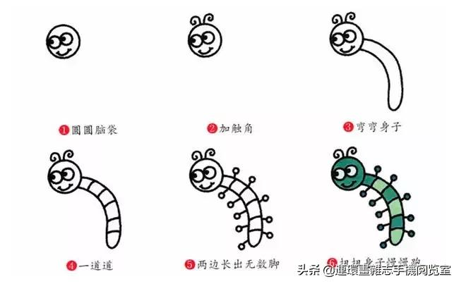 可爱的小昆虫简笔画,我认识的昆虫简笔画