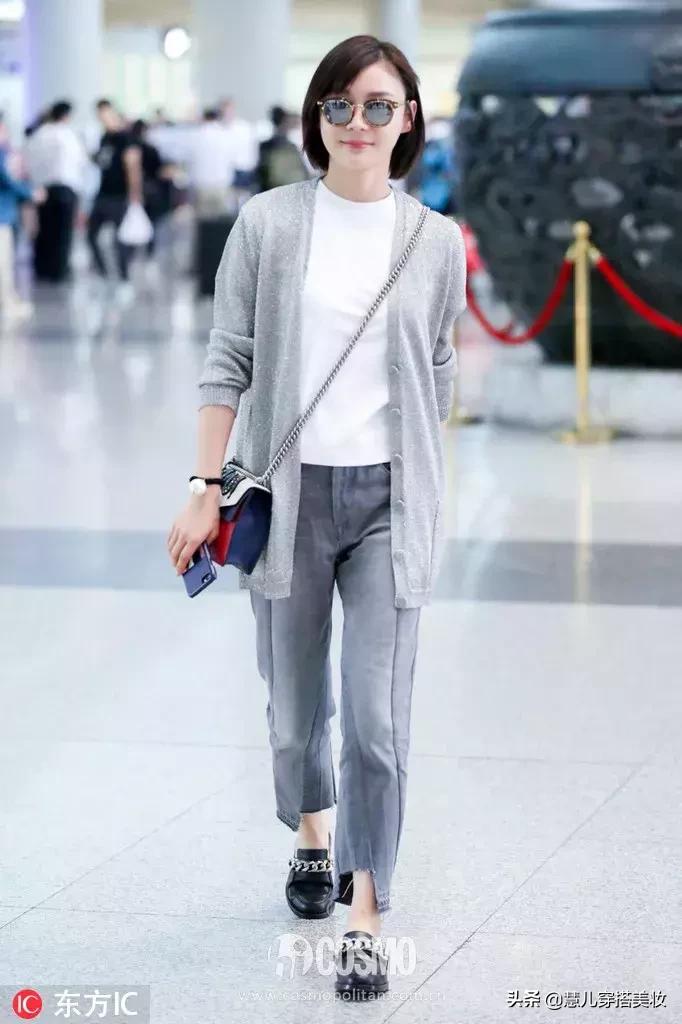 针织开衫加阔腿裤春,黑色v领针织小开衫搭配阔腿裤