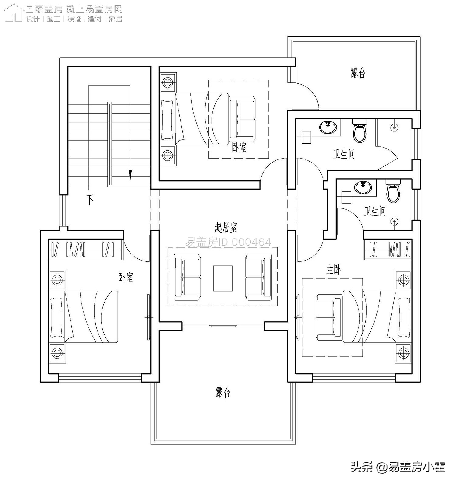 农村自建房2层欧式别墅设计,面宽10米欧式风格二层小别墅