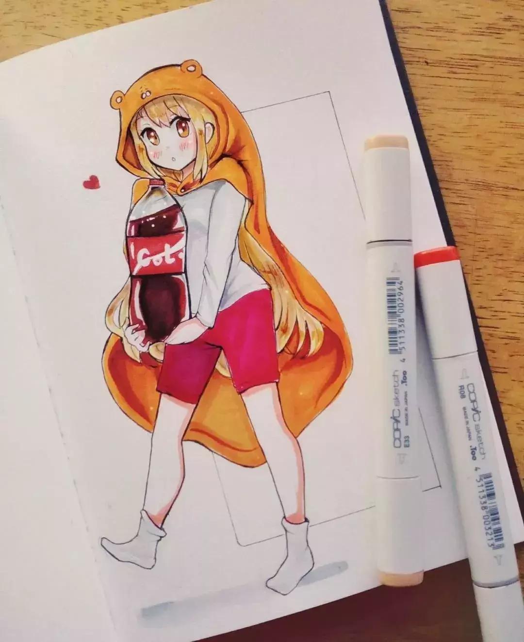 可爱动漫人物手绘马克笔,马克笔好看的动漫人物