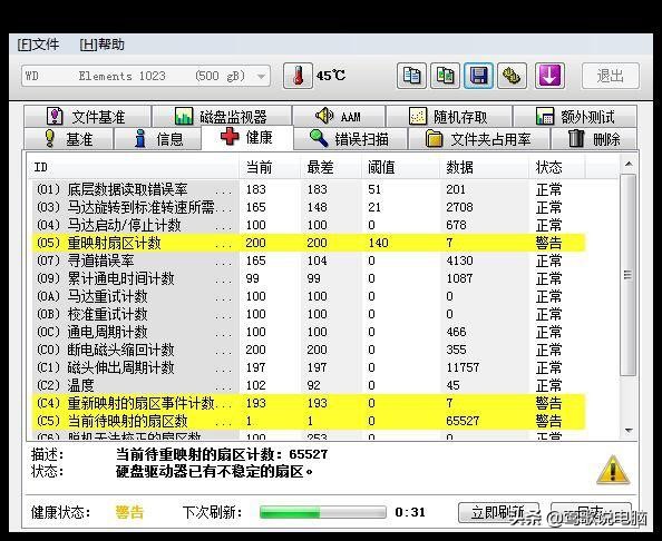 机械硬盘05警告能用多久,硬盘有05c5c6警告还能用多久