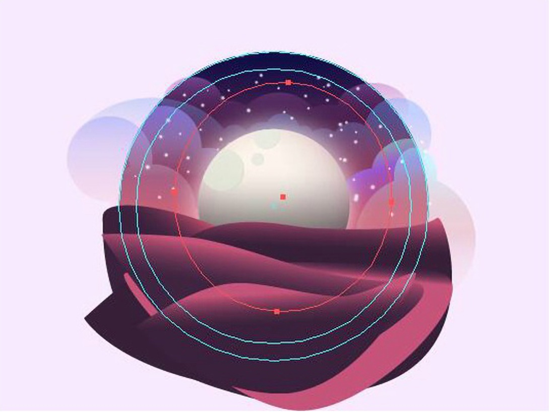 ai绘制梦幻星球,ai教程制作几何图