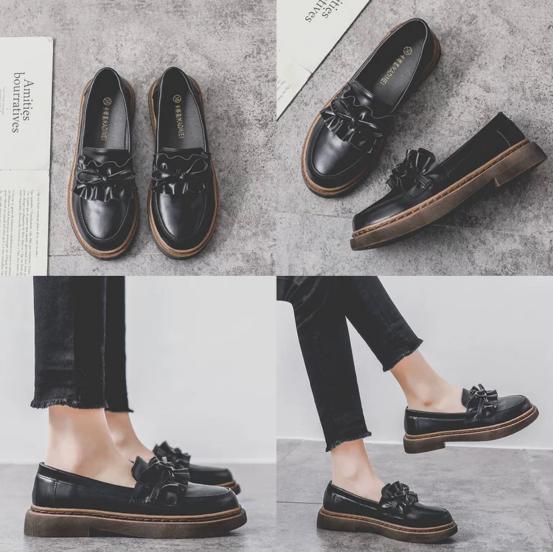 高跟鞋不累脚春季百搭显瘦,高跟鞋英伦风小皮鞋