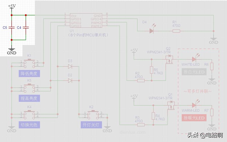 led台灯内部结构图,18650led台灯拆解图解