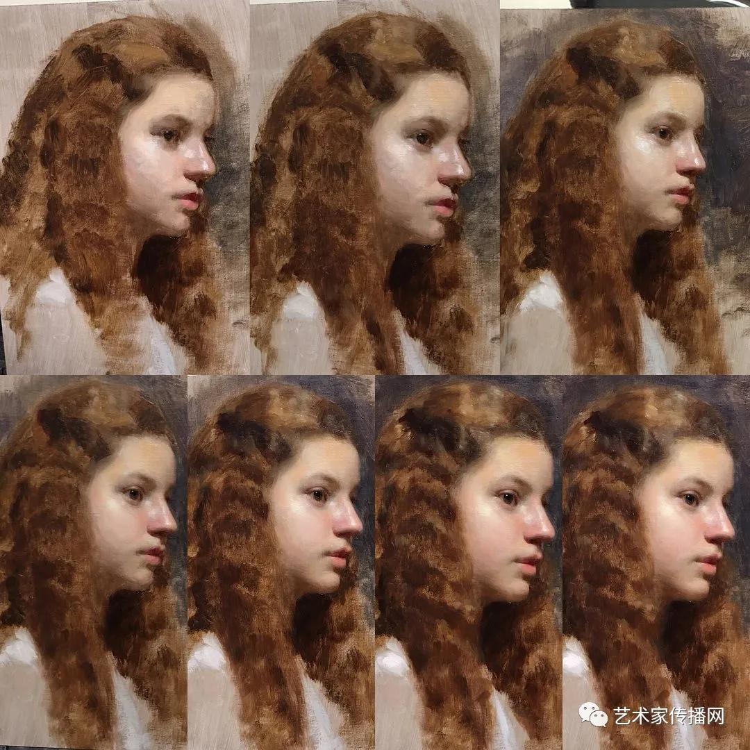 美国写实油画大师作品欣赏,写实油画中国女肖像脸部调色技巧