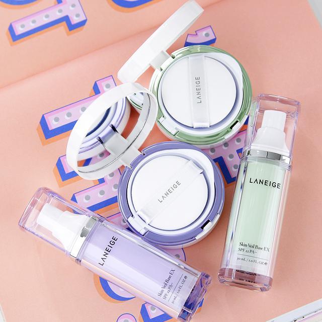 兰芝绿隔离和紫隔离的区别,兰芝雪纱紫隔离真假鉴别图