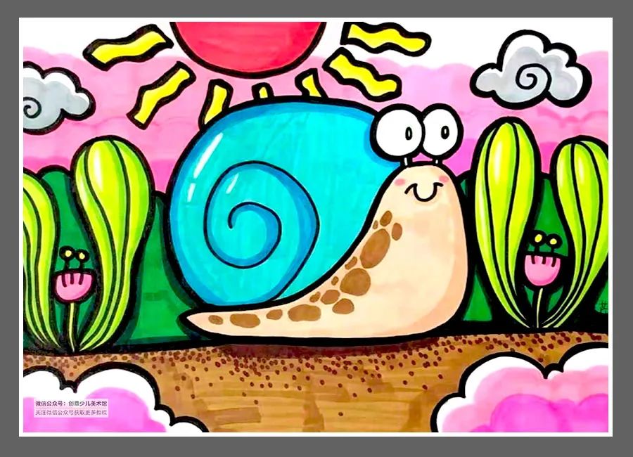绘画素材儿童画,色彩的渐变绘画作品儿童画